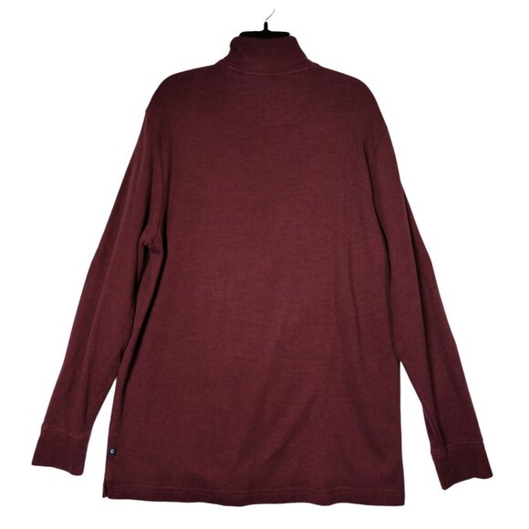 Chaps Quarter 1/4 Zip Sweatshirt Men's Large Dark Red Burgundy Long Sleeve - Picture 3 of 7